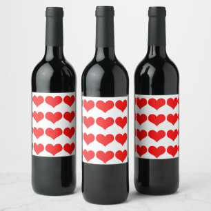 Étiquette Pour Bouteilles De Vin Motifs de Cœur Rouge Mariages Saint-Valentin Anniv