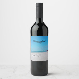 Étiquette Pour Bouteilles De Vin Mouettes sur la plage Étiquette de vin