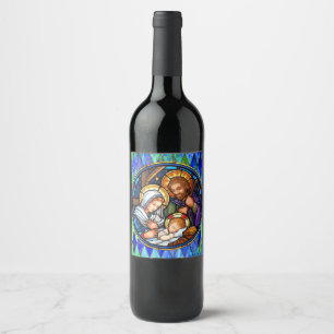Étiquette Pour Bouteilles De Vin Nativité