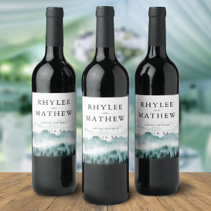 Étiquette Pour Bouteilles De Vin Nature Montagne Pins Personnalisés