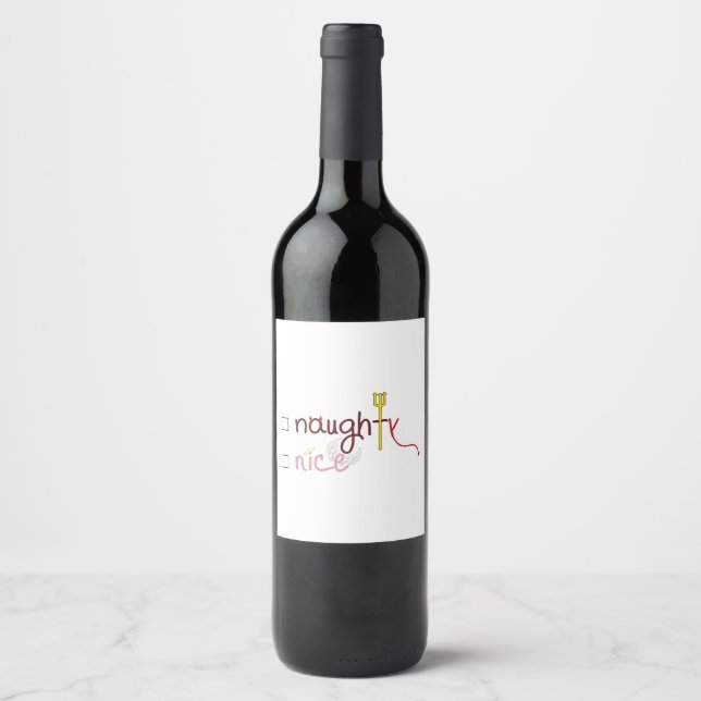 Étiquette Pour Bouteilles De Vin Naughty Ou Nice (Devant)