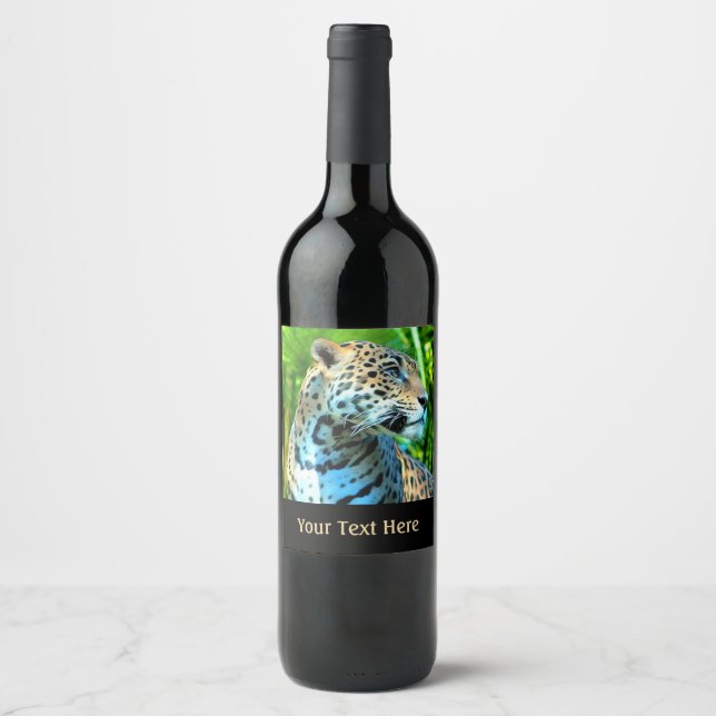 Étiquette Pour Bouteilles De Vin Nayla le Jaguar (Devant)
