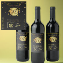 Né en 1975 50e anniversaire soirée élégante vin Ét