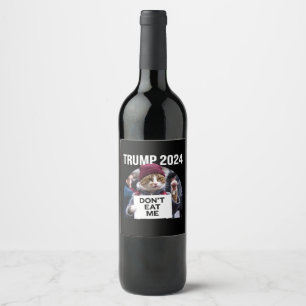 Étiquette Pour Bouteilles De Vin Ne me mangez pas de chats pour Trump 2024