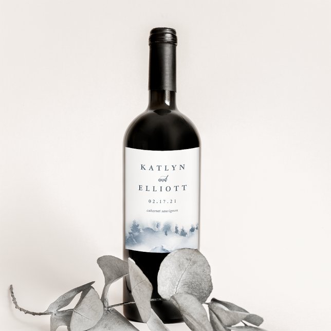 Étiquette Pour Bouteilles De Vin Neige | Mariage personnalisé (Créateur téléchargé)