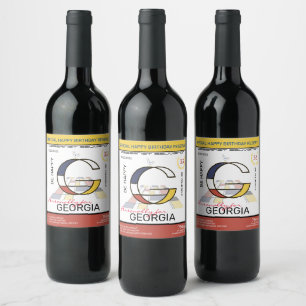 Étiquette Pour Bouteilles De Vin Neoplasticisme Art Abstrait Monogramme. Lettre G