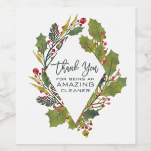 Étiquette Pour Bouteilles De Vin Nettoyeur de Merci pour Noël