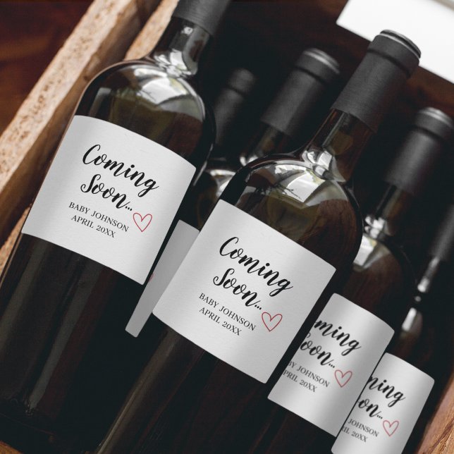Étiquette Pour Bouteilles De Vin New Baby Announcement Wine Label (Créateur téléchargé)