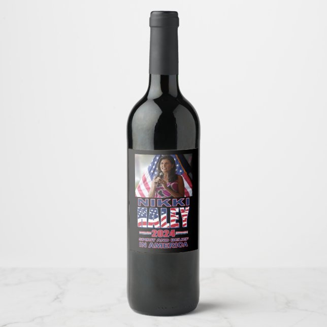 Étiquette Pour Bouteilles De Vin Nikki Haley - 2024 (Devant)