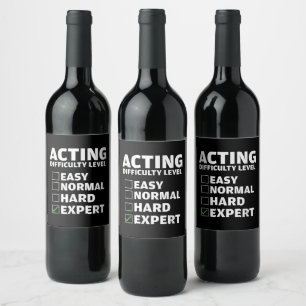 Étiquette Pour Bouteilles De Vin Niveau de difficulté pratique Expert Théâtres Acte