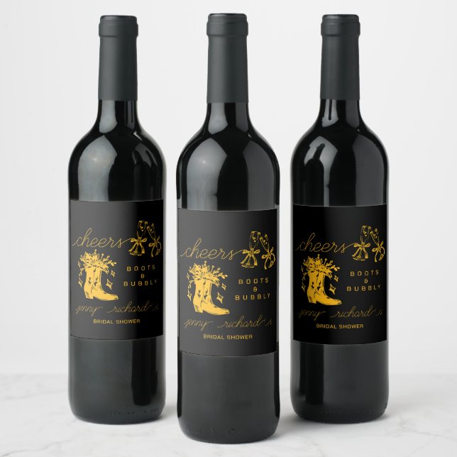 Étiquette Pour Bouteilles De Vin Noce & Bulles : Enterrement de Vie de Jeune Fille (Bouteilles)