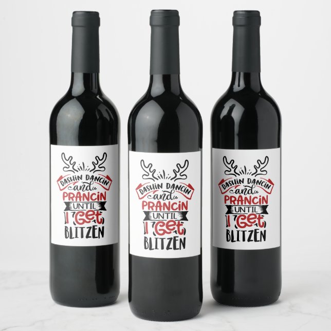 Étiquette Pour Bouteilles De Vin Noël Blitzé mot art (Bouteilles)