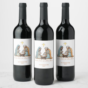 Étiquette Pour Bouteilles De Vin Noël chrétien religieux de la Nativité