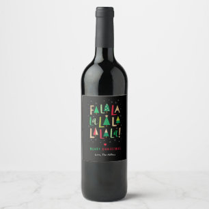 Étiquette Pour Bouteilles De Vin Noël des arbres joyeux