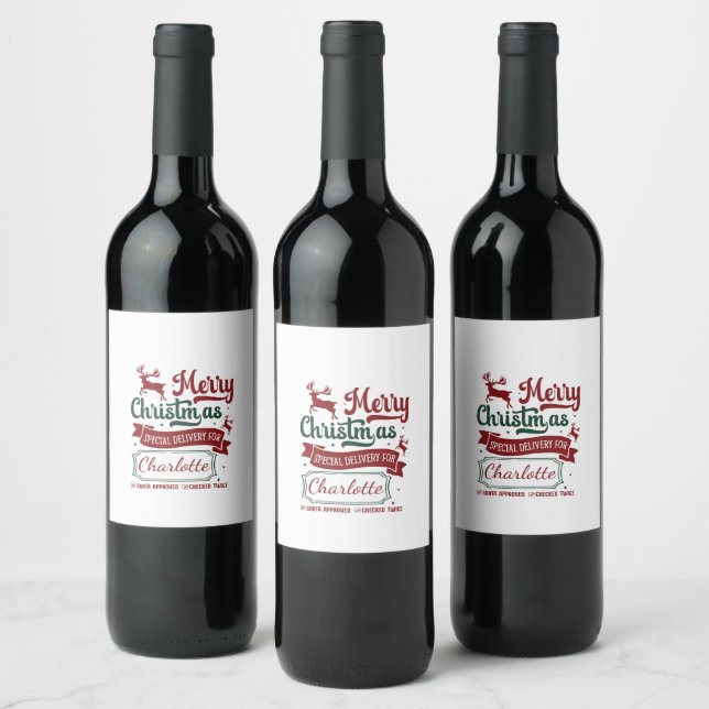 Étiquette Pour Bouteilles De Vin Noël fête les fêtes ! (Bouteilles)