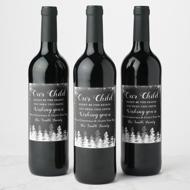 Étiquette Pour Bouteilles De Vin Noël Joyeux Noël (Bouteilles)