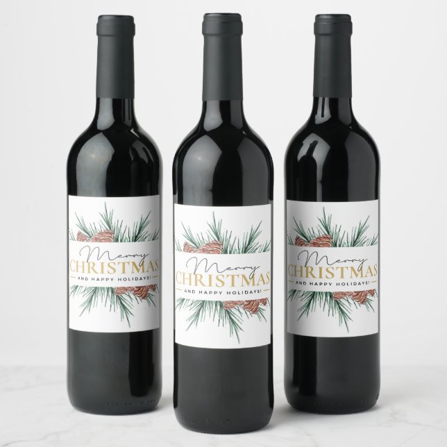 Étiquette Pour Bouteilles De Vin Noël moderne (Bouteilles)