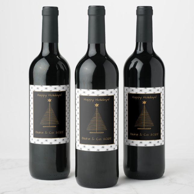 Étiquette Pour Bouteilles De Vin Noël moderne vacances (Bouteilles)