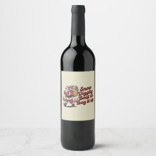 Étiquette Pour Bouteilles De Vin Noël Snow Diggity Prêt à Tout 90s Rétro