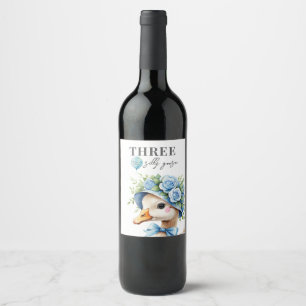 Étiquette Pour Bouteilles De Vin Nœud Coquette Floral Anniversaire Garçon Fou Oie