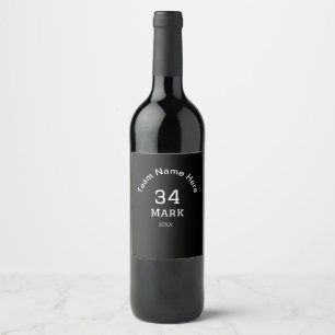 Étiquette Pour Bouteilles De Vin nom de l'équipe ajouter nom du joueur date sports