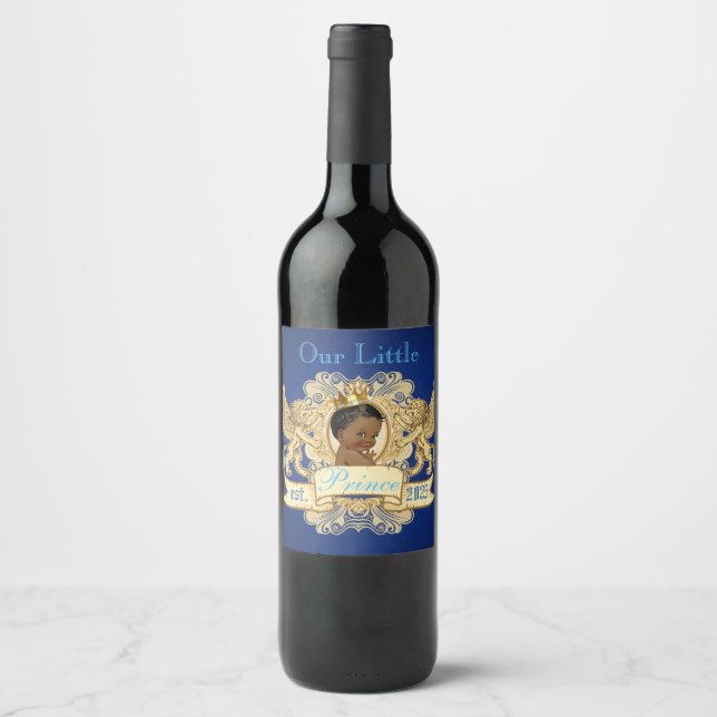 Étiquette Pour Bouteilles De Vin Notre Petit Prince| Royal African Prince Elegant (Devant)