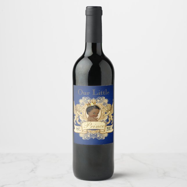 Étiquette Pour Bouteilles De Vin Notre Petit Prince| Royal African Prince Elegant (Devant)