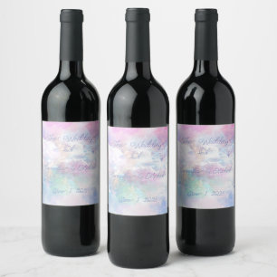 Étiquette Pour Bouteilles De Vin Nuages et étoiles de rêve Mariage