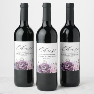 Étiquette Pour Bouteilles De Vin Nuances de pourpre Dusty fleurs Moody Floral Maria