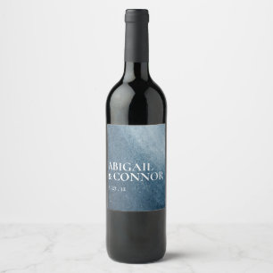 Étiquette Pour Bouteilles De Vin Nuit Sky Stars Marine Bleu Blanc