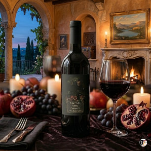 Étiquette Pour Bouteilles De Vin Numéro de table de mariage nature morte élégante e