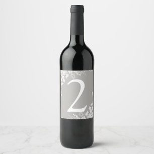 Étiquette Pour Bouteilles De Vin Numéro de table d'étiquette de vin Vignoble (Gri