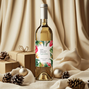 Étiquette Pour Bouteilles De Vin Oasis tropicale Mariage
