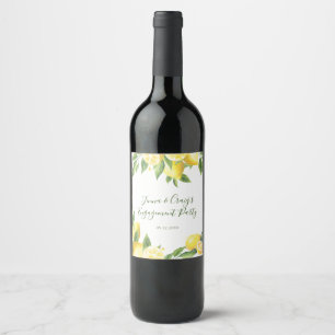 Étiquette Pour Bouteilles De Vin Occasion spéciale citron aquarelle