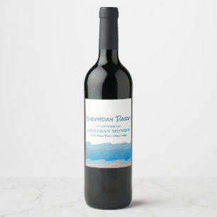 Étiquette Pour Bouteilles De Vin Ocean Beach Anniversaire