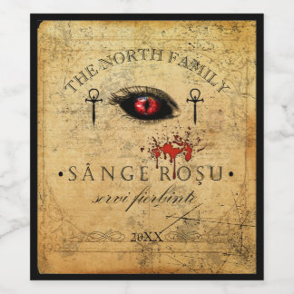 Étiquette Pour Bouteilles De Vin OEil du sang Vampire ID439