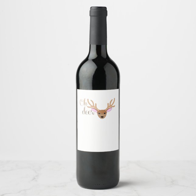 Étiquette Pour Bouteilles De Vin Oh Deer Artistic Style  (Devant)