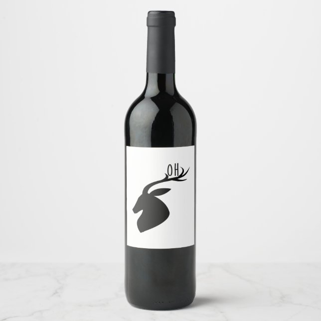 Étiquette Pour Bouteilles De Vin Oh Deer Pun Creative Style  (Devant)
