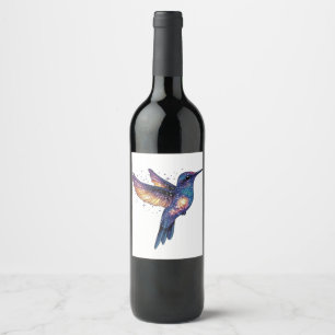 Étiquette Pour Bouteilles De Vin Oiseau-de-brousse Avec Stone Night Ciel Galaxy Ois