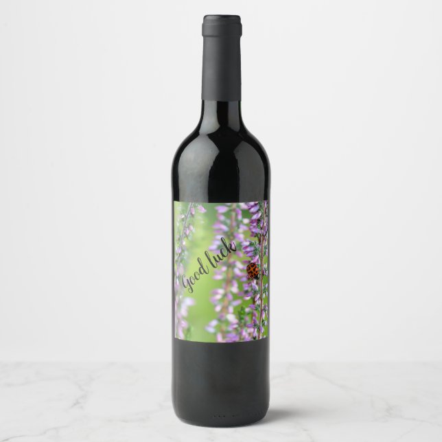 Étiquette Pour Bouteilles De Vin Oiseau de laine en fleur - (Devant)
