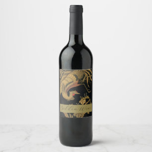 Étiquette Pour Bouteilles De Vin Oiseau mythique Howo d'Audsley : Phénix japonais d