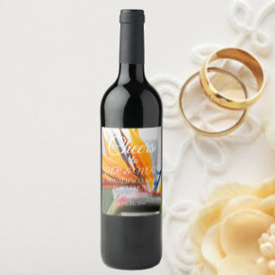 Étiquette Pour Bouteilles De Vin Oiseau tropical du Paradis Mariage floral