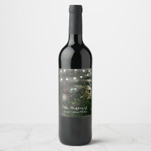 Étiquette Pour Bouteilles De Vin Oiseaux de l'amour + Nuit de l'arbre de pin Mariag