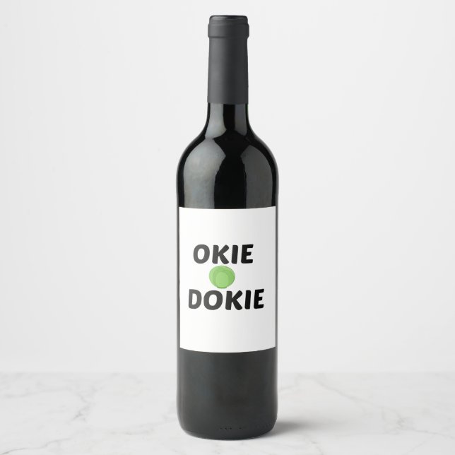 ÉTIQUETTE POUR BOUTEILLES DE VIN OKIE DOKIE (Devant)