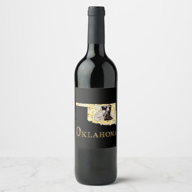 ÉTIQUETTE POUR BOUTEILLES DE VIN OKLAHOMA RÊVE ! (Devant)