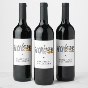 Étiquette Pour Bouteilles De Vin Oncologie personnalisée Infirmière Oncologie RN Ca