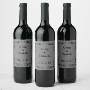 Étiquette Pour Bouteilles De Vin Onyx Black Velvet   Chalkboard Grunge Vintage