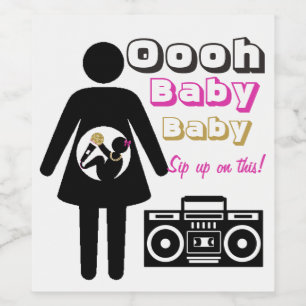 Étiquette Pour Bouteilles De Vin Ooh Baby Baby Baby Maman & Baby Girl  Hip hop rose