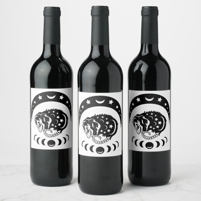 Étiquette Pour Bouteilles De Vin Opossum Cute Witchy (Bouteilles)