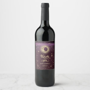 Étiquette Pour Bouteilles De Vin Or Céleste Soleil Et Lune Étoiles Bourgogne